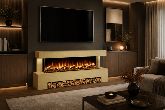 Evolution Fires Angelo Electric Fireplace Suite Ready to Paint