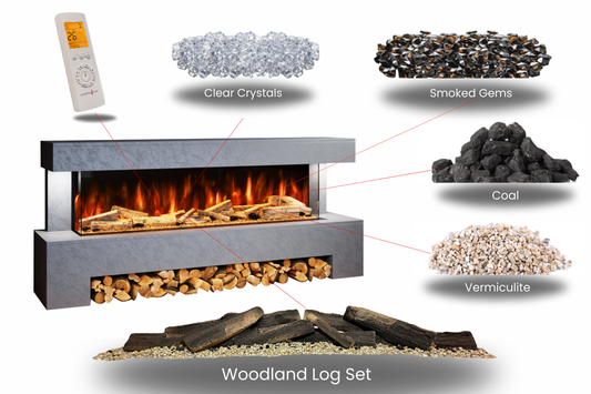 Evolution Fires Angelo Electric Fireplace Suite - Grey Stone Effect