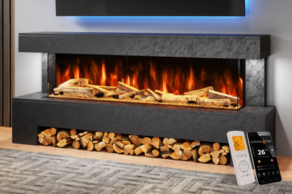 Evolution Fires Angelo Electric Fireplace Suite  (Black Stone effect)