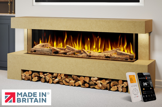 Evolution Fires Angelo Electric Fireplace Suite Ready to Paint