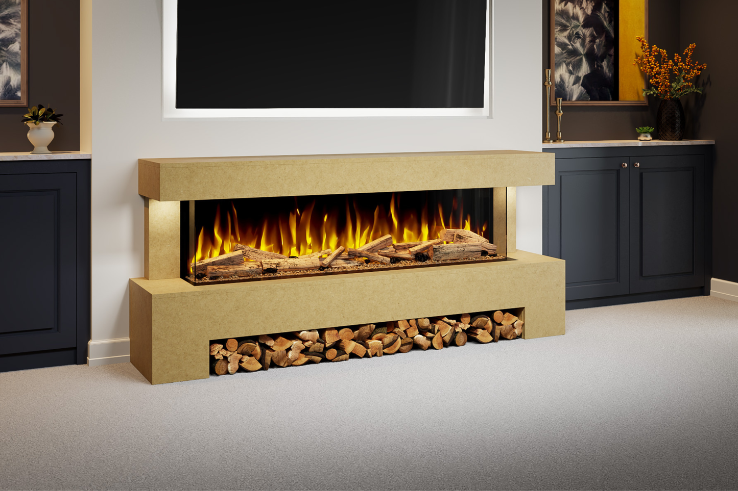 Evolution Fires Angelo Electric Fireplace Suite Ready to Paint