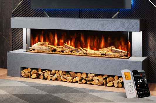 Evolution Fires Angelo Electric Fireplace Suite - Grey Stone Effect