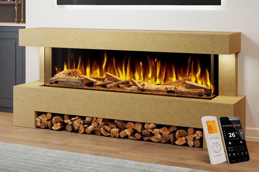 Evolution Fires Angelo Electric Fireplace Suite Ready to Paint