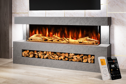 Evolution Fires - DaVinci Electric Suite - Grey Stone Effect