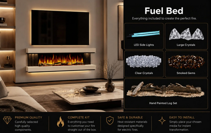 Evolution Fires - Empire - Wall-Mounted Electric Fireplace (Oak & Black Tex)