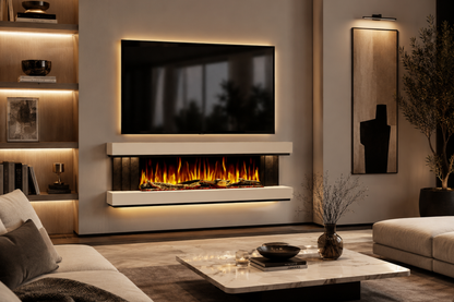 Evolution Fires - Empire - Wall-Mounted Electric Fireplace (White & Black Tex)