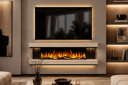 Evolution Fires - Empire - Wall-Mounted Electric Fireplace (White & Black Tex)
