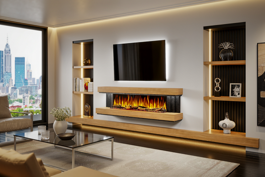 Evolution Fires - Empire - Wall-Mounted Electric Fireplace (Oak & Black Tex)