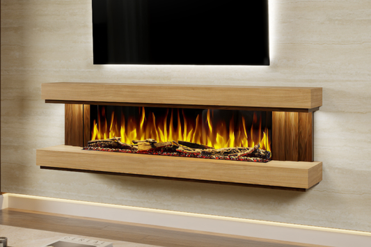 Evolution Fires - Empire - Wall-Mounted Electric Fireplace (Oak & Walnut)