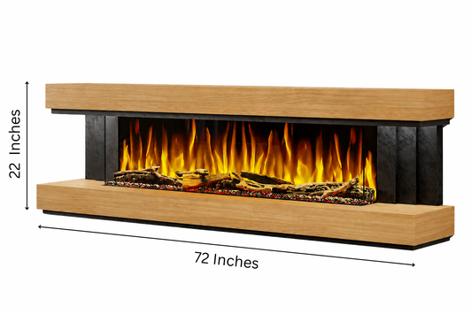 Evolution Fires - Empire - Wall-Mounted Electric Fireplace (Oak & Black Tex)