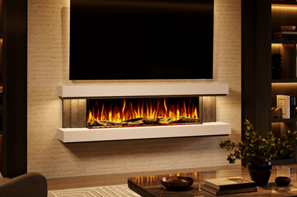 Evolution Fires - Empire - Wall-Mounted Electric Fireplace (White & Grey Tex)
