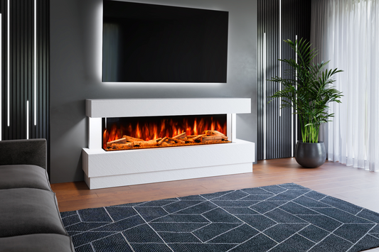 Evolution Fires Raphael Electric Fireplace Suite (White Stone Effect)