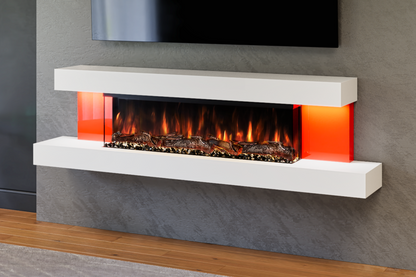 Alpha Red Panels Wall Mounted Electric Fireplace by Evolution Fires