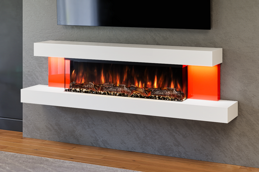 Alpha Red Panels Wall Mounted Electric Fireplace