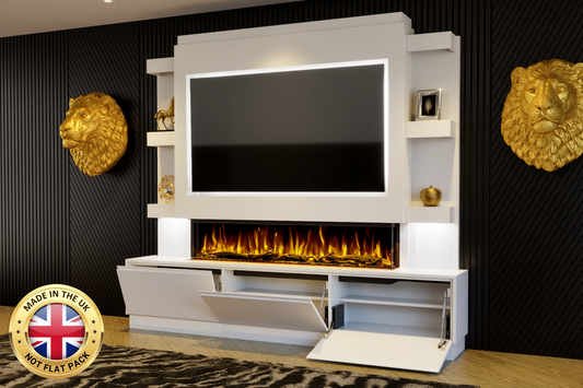 Evolution Fires - Pre-Built Media Wall Package 22 including Electric Fire