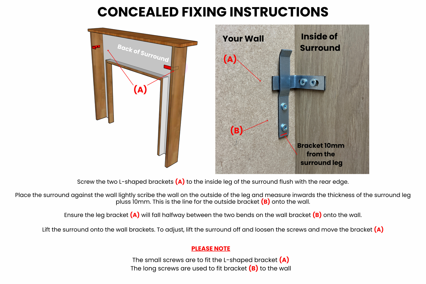 Fireplace Hidden Brackets