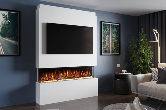 Pre-Built Media Wall with Electric Fireplace - Package 19 by Evolution Fires