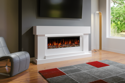 Neon Electric Fireplace Suite (White)