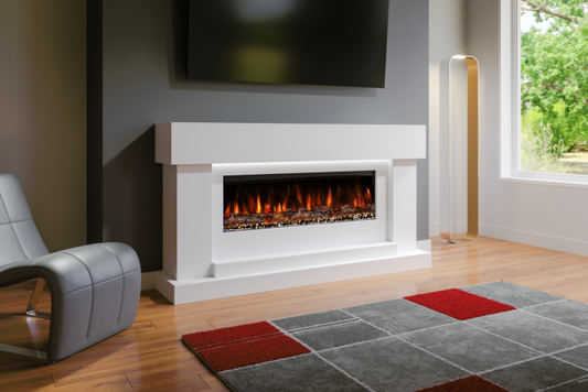 Evolution Fires - Neon Electric Fireplace Suite (White)