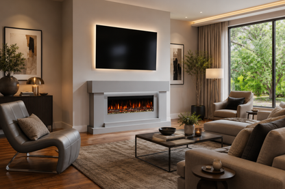 Evolution Fires Neon Electric Fireplace Suite (Gray)
