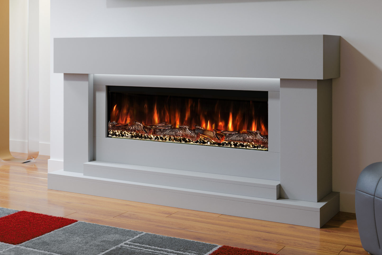 Evolution Fires Neon Electric Fireplace Suite (Gray)