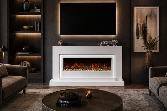 Evolution Fires - Nivarna Fireplace Suite (White)