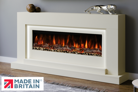 Evolution Fires - Neon Electric Fireplace Suite (Cream)