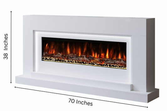 Evolution Fires - Nivarna Electric Fireplace Suite  (White)
