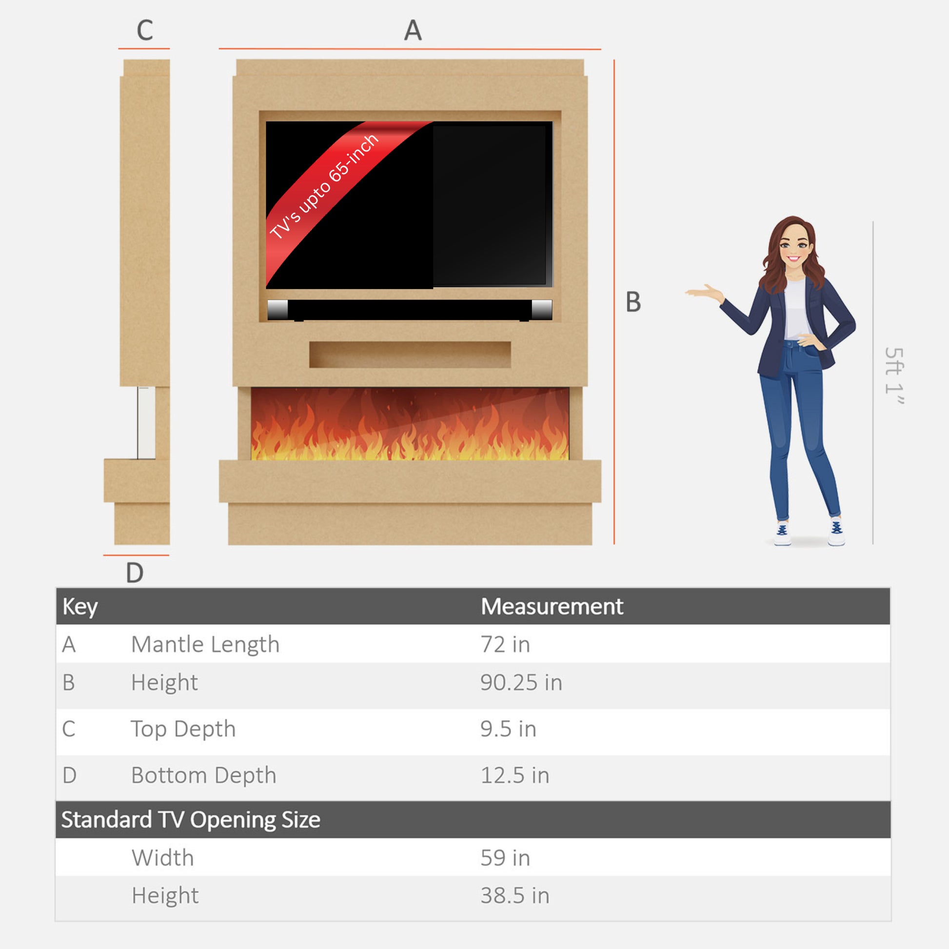 Evolution Fires Pre-built media wall with electric fireplace