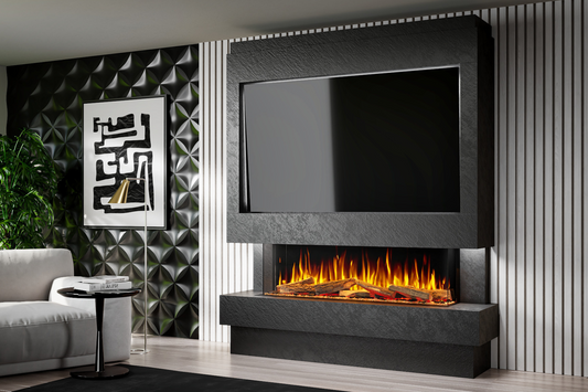 Evolution Fires - Pre-Built Media Wall Package 10 including Electric Fire