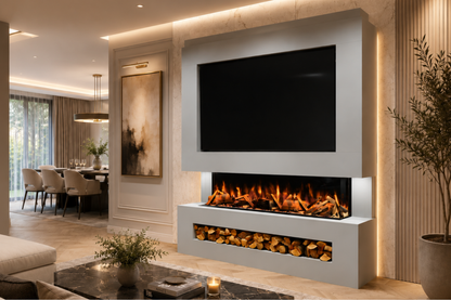 Evolution Fires Package 11 – Pre-Built Media Wall with Electric Fireplace