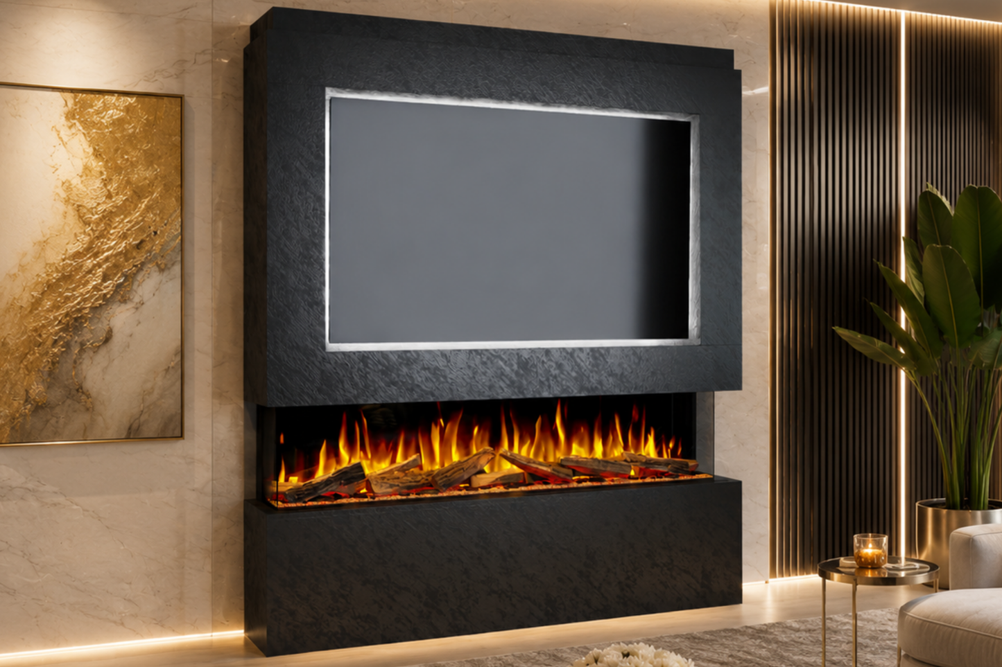 Evolution Fires - Pre-Built Media Wall Package 12 including Electric Fire