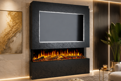 Evolution Fires - Pre-Built Media Wall Package 12 including Electric Fire