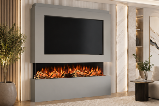Evolution Fires - Pre-Built Media Wall Package 12 including Electric Fire