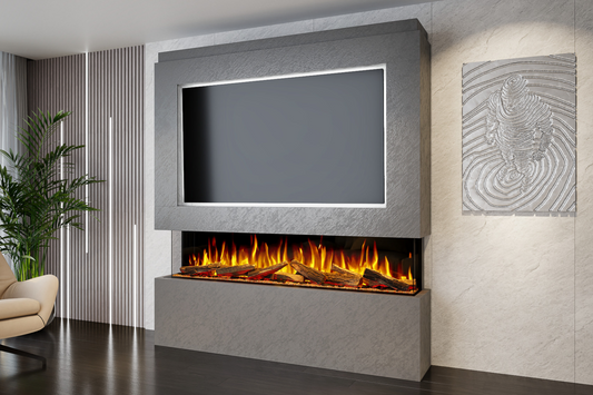 Evolution Fires - Pre-Built Media Wall Package 12 including Electric Fire