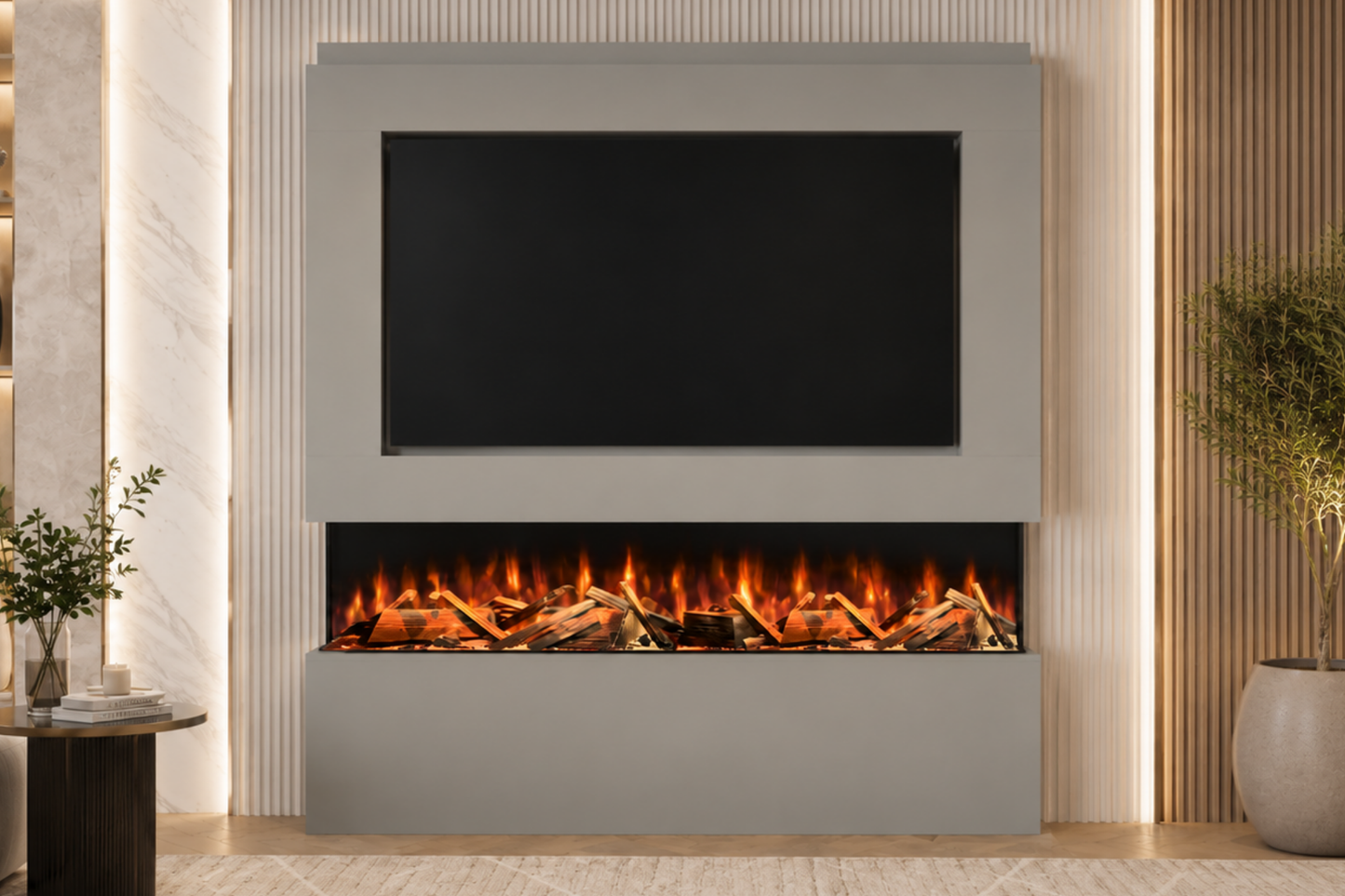 Evolution Fires - Pre-Built Media Wall Package 12 including Electric Fire