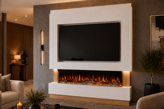 Evolution Fires - Pre-Built Media Wall Package 13 including Electric Fire