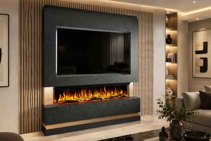 Evolution Fires - Pre-Built Media Wall Package 14 including Electric Fire