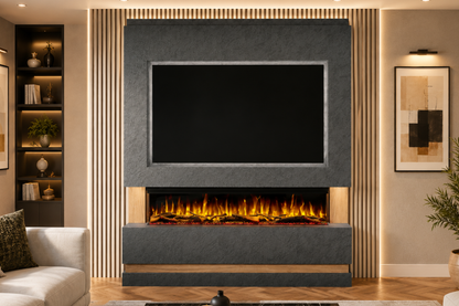Evolution Fires - Pre-Built Media Wall Package 14 including Electric Fire