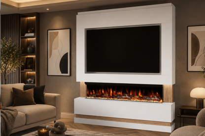 Evolution Fires - Pre-Built Media Wall Package 14 including Electric Fire