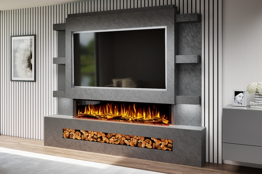 Evolution Fires - Pre-Built Media Wall Package 15 including Electric Fire