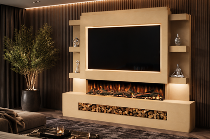 Evolution Fires - Pre-Built Media Wall Package 15 including Electric Fire