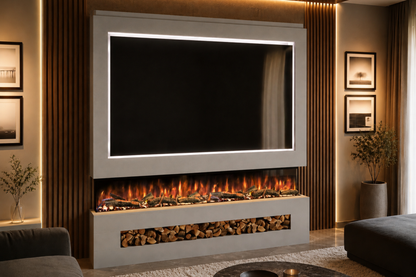 Evolution Fires - Pre-Built Media Wall Package 16 including Electric Fire
