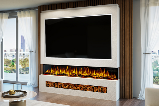 Evolution Fires - Pre-Built Media Wall Package 16 including Electric Fire