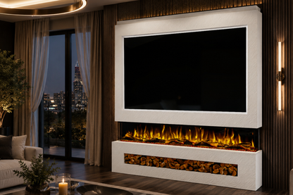 Evolution Fires - Pre-Built Media Wall Package 16 including Electric Fire