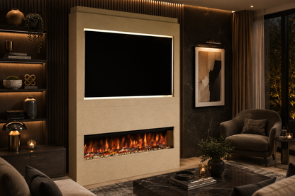 Evolution Fires - Pre-Built Media Wall Package 17 including Electric Fire
