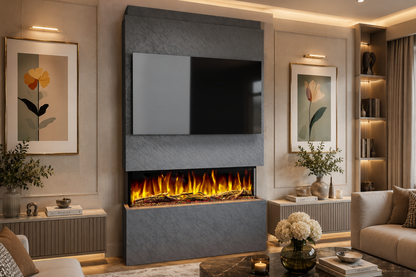 Evolution Fires - Pre-Built Media Wall Package 18 including Electric Fire