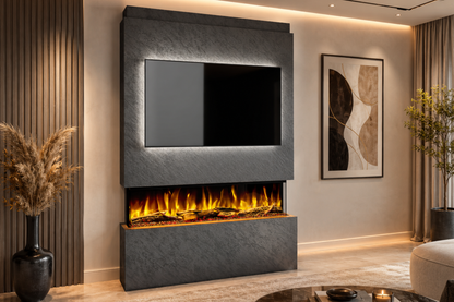 Evolution Fires - Pre-Built Media Wall Package 19 including Electric Fire
