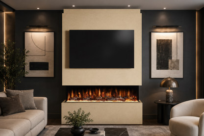 Evolution Fires - Pre-Built Media Wall Package 19 including Electric Fire