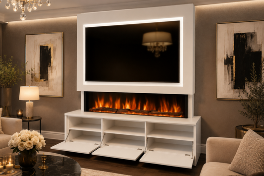 Evolution Fires - Pre-Built Media Wall Package 21 including Electric Fire